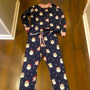 Blue Santa pajamas euc.